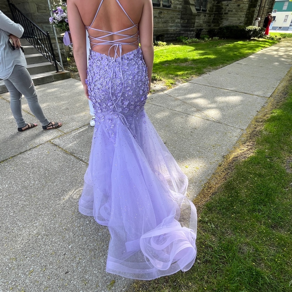 Andrea & Leo Purple Prom Dress Trumpet Mermaid - Picture 4 of 6